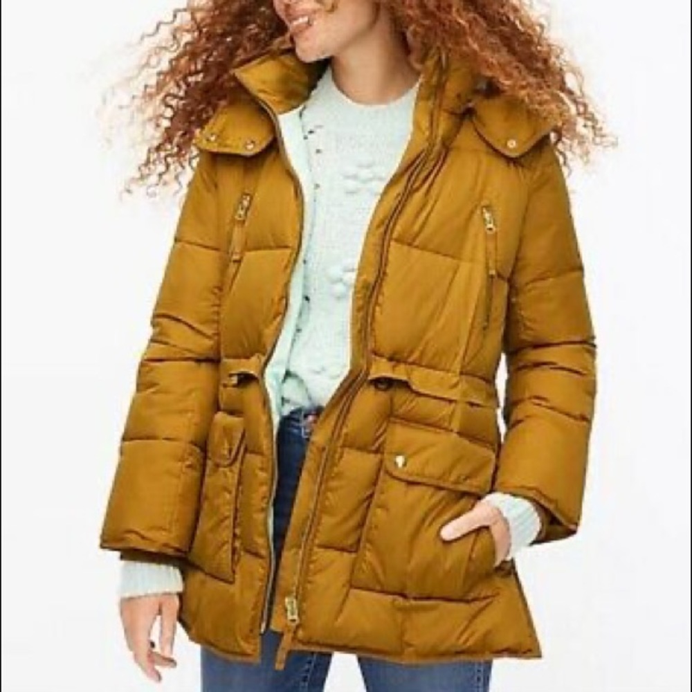 J.Crew Petite Chateau Puffer in Golden Topaz (NWT)